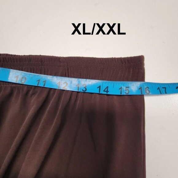 Brown Capris Casual Pants Elastic Waist Pants- Sizes  L/XL and XL/XXL - Picture 12 of 16